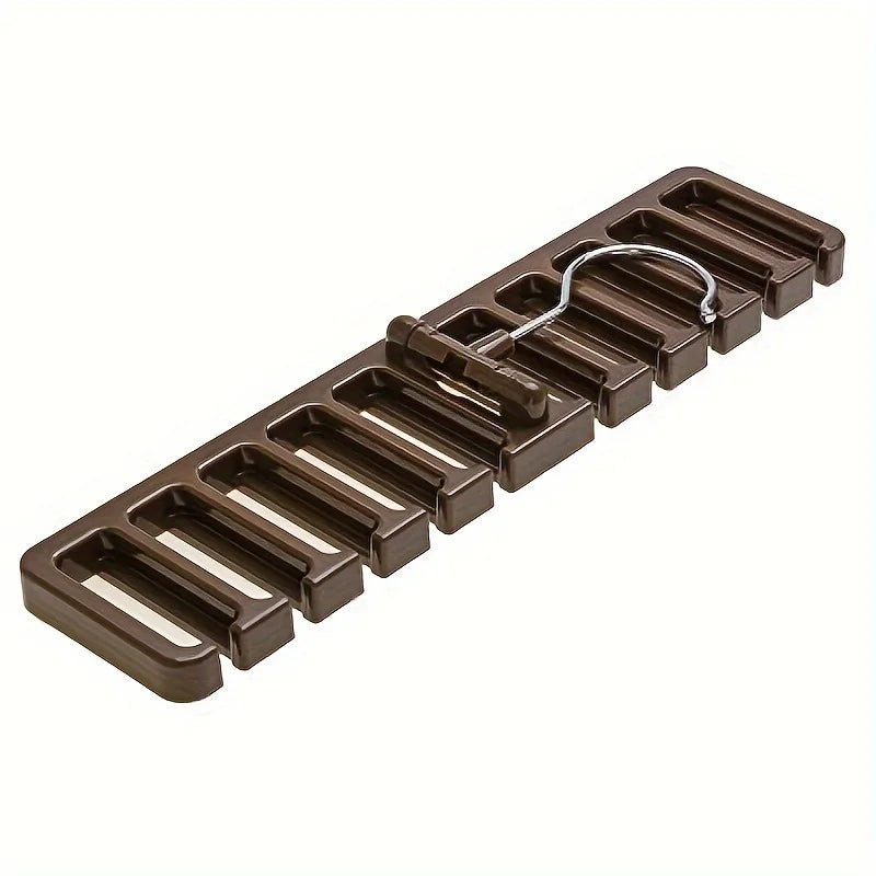 Space saving multifunctional belt hanger - perfect for belts, scarves | Durable wardrobe organizer with multiple compartments Qme coffee 1pc