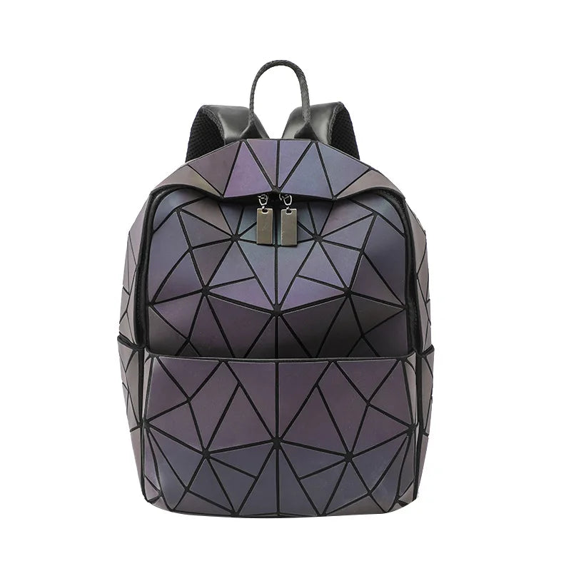 2026 Premium Geometric Diamond Glow-in-the-dark Backpack Spacious Qme MULTI