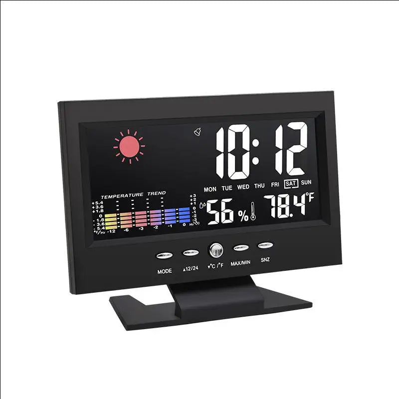 Humidity Meter Multi-functional Weather Station Clock Thermometer Qme