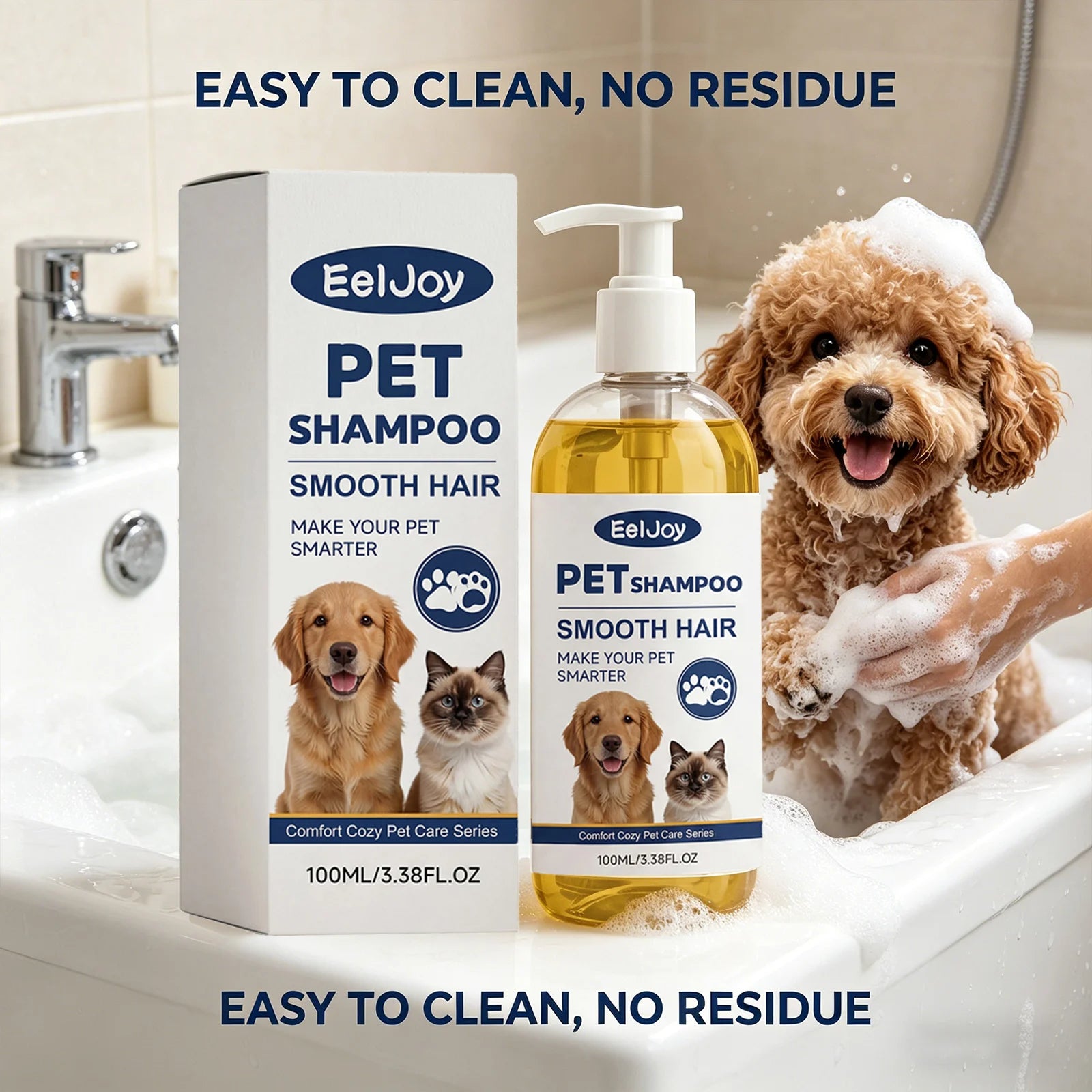 Coconut Oil Pet Shampoo Cleaning Fur Eliminate Odor Smoothing & Softening Hair Natural Formula Moisturizing Pet Hair Conditioner Qme