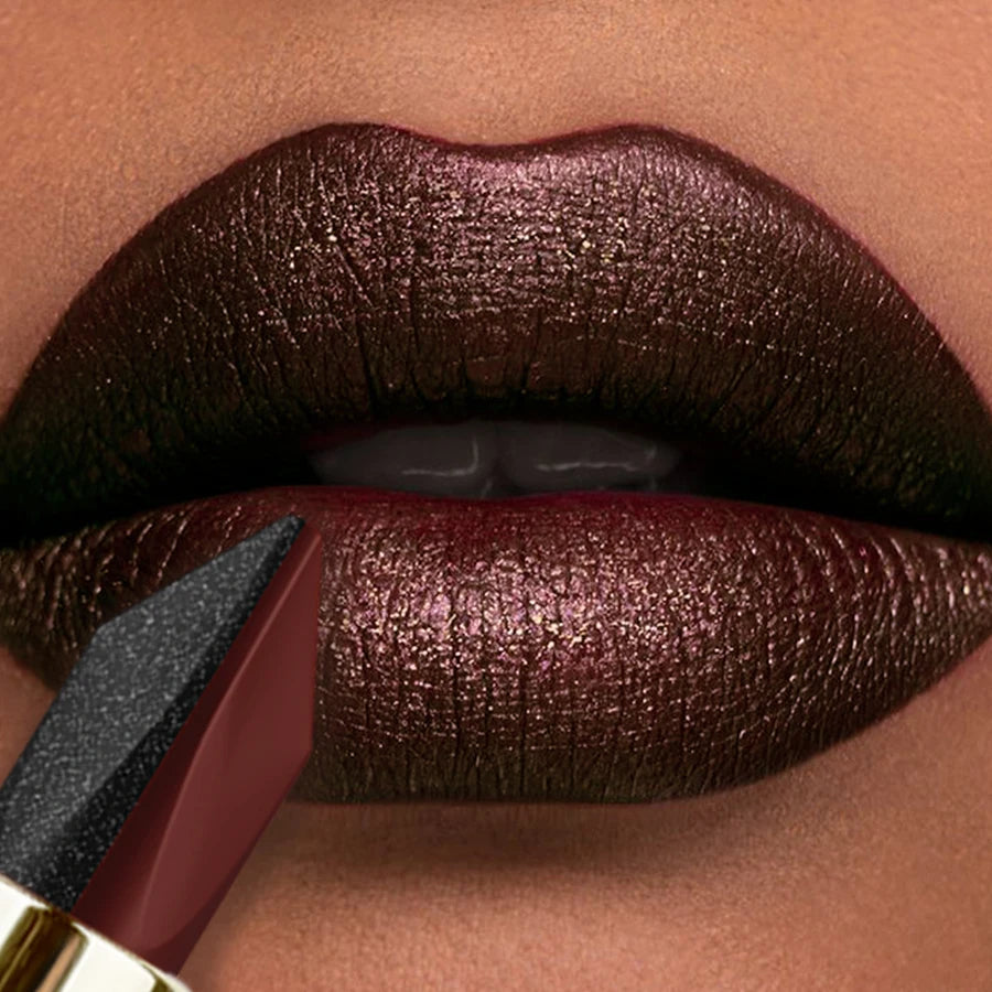 Glitter Waterproof Two-tone Lipstick Matte Non-stick Pearlescent Qme