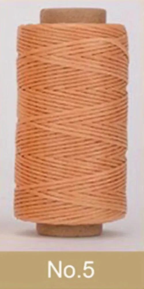 4PCS 30M Flat Waxed Thread Cord Leather Sewing for DIY Handicraft Tool Hand Wax Stitching Repair Cord Durable Polyester Leather Qme No. 5