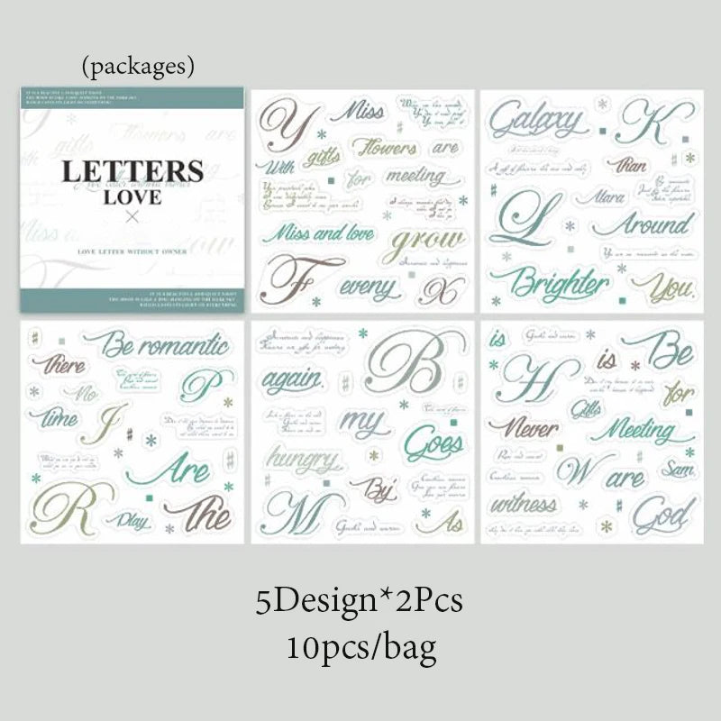 Sticker Book 10pcs/bag Art Alphabet Sticker Book Minimalist Fashion Style Stickers DIY & Scrapbook Diary Decorative Sticker Book Qme 5