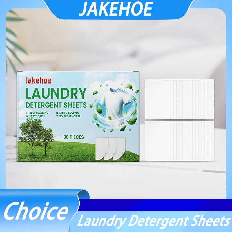 Laundry Detergent Sheets Quickly Dissolve Easily Remove Oil Stains and Dirt Deodorizing Mild Ingredients Clothing Cleaning Sheet Qme