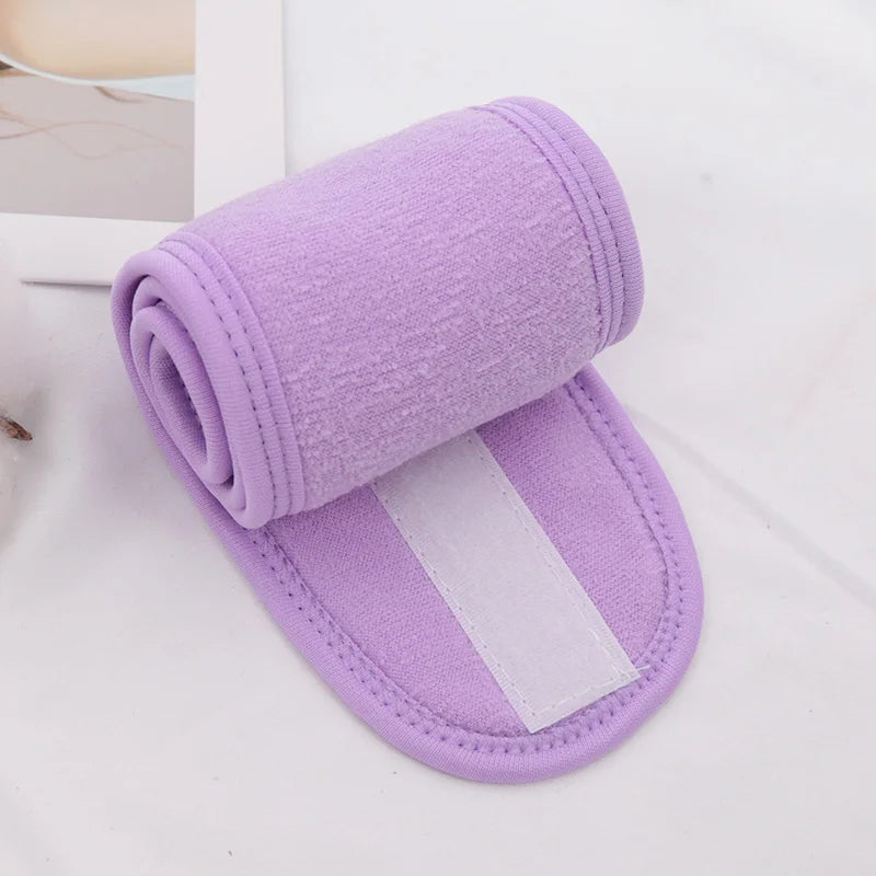 Women Soft Toweling Hair Accessories Girls Yoga Headbands for Face Washing Bath Makeup Hair Band Adjustable SPA Facial Headband Qme plum One Size