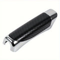 Universal Car Handbrake Protect Cover Styling Wooden Carbon Fiber Decor High Quality ABS Smooth SUV Interior Accessory Qme black