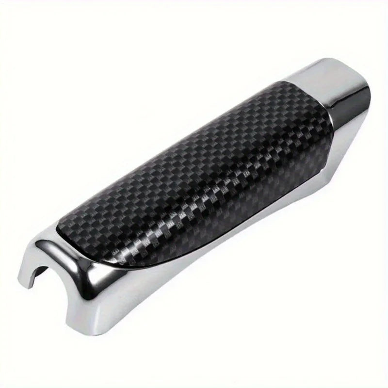 Universal Car Handbrake Protect Cover Styling Wooden Carbon Fiber Decor High Quality ABS Smooth SUV Interior Accessory Qme black