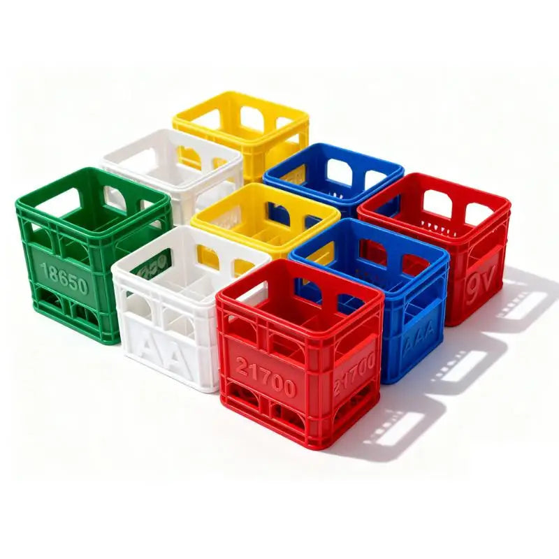 DIY Beer Crate No 5 Aa 7 Aaa 18650 Battery Stackable Storage Basket Qme