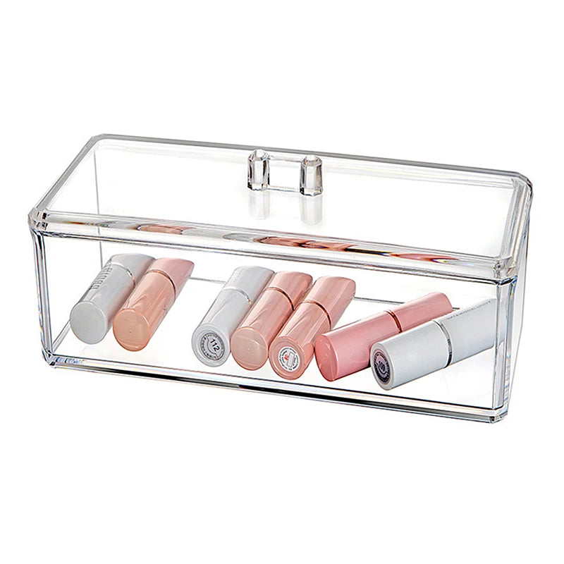 Cotton Pad Storage Box Desktop Acrylic Organizer Transparent Cosmetic Qme