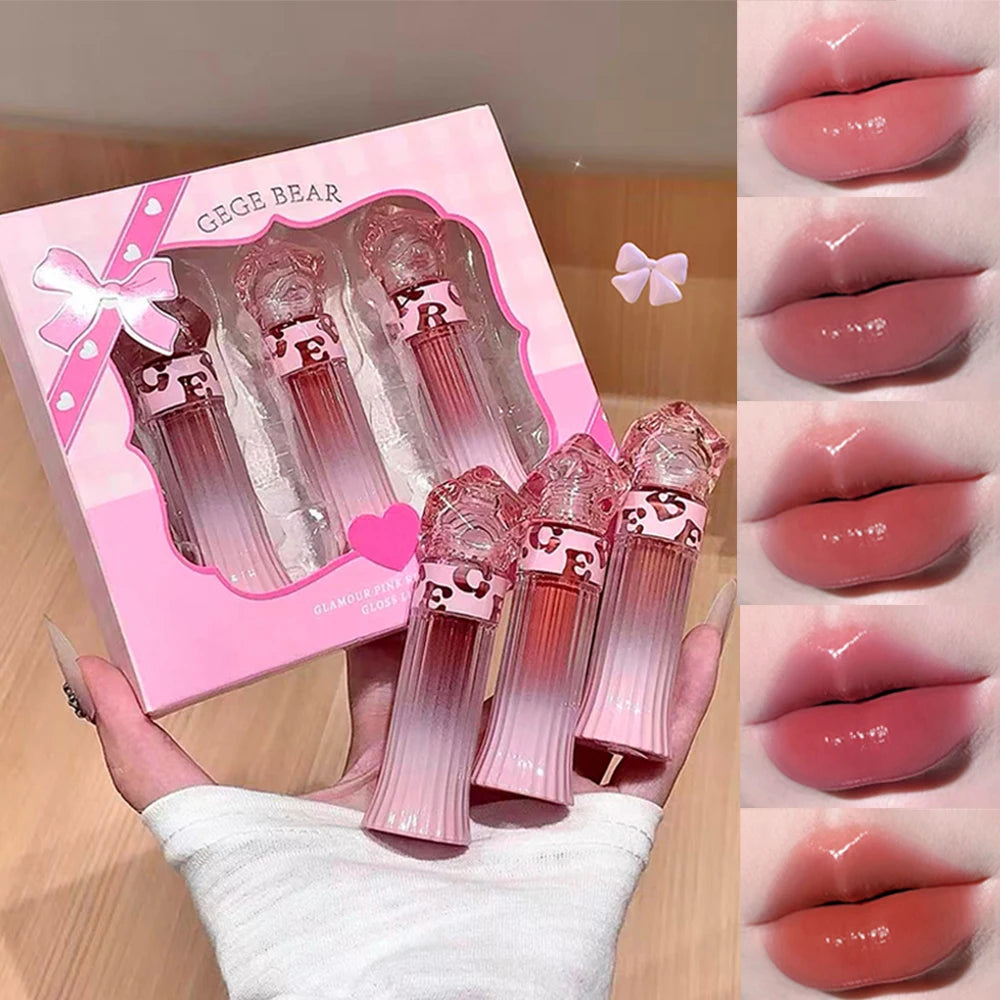 Gege Bear Water Light Lip Llaze Mirror Lipstick Gloss Hydrating Qme