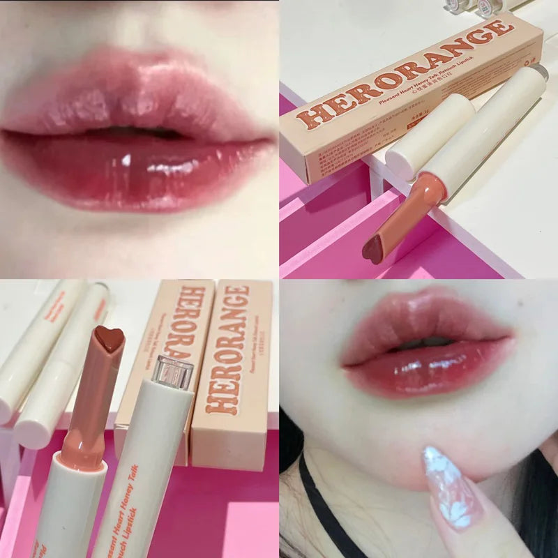 Crystal Honey Solid Lip Glaze Nude Rose Brown Plumping Lip Gloss Moisturising Jelly Tinted Lip Balm Hydrating Black Tea Lipstick Qme 06