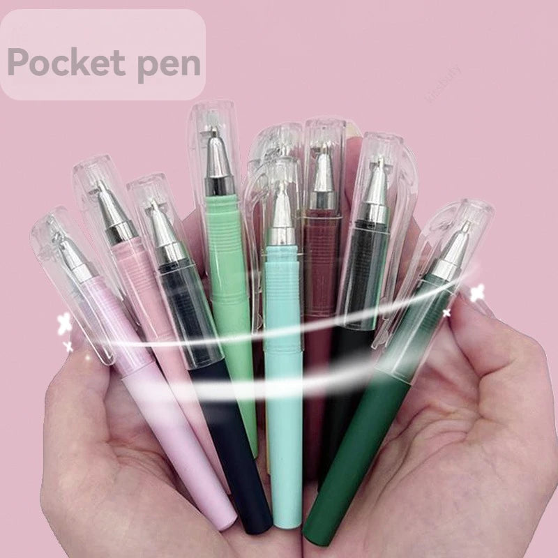 Black 0.5MM Gel Pen refills Set Mini Portable For Business Signature Students Exams Office Stationery Qme