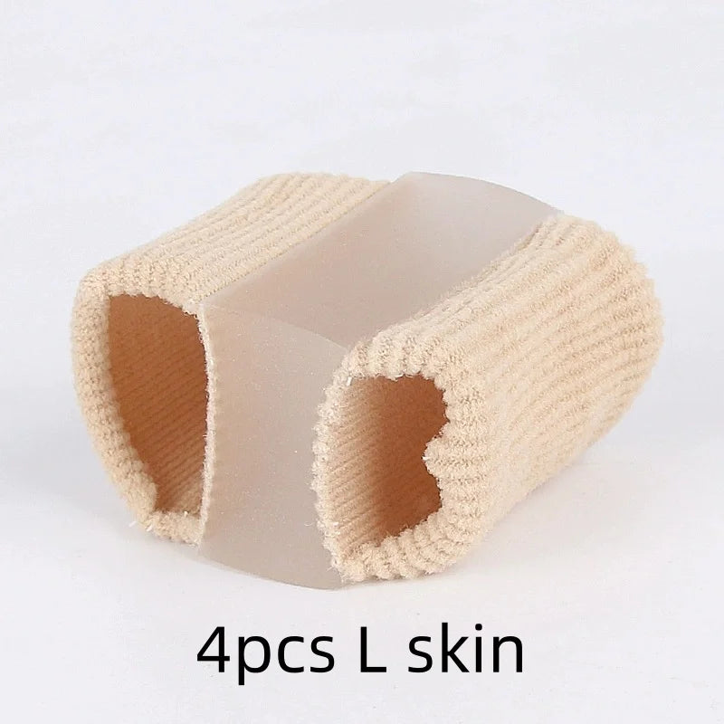 1/2/4pcs S/L Gel Bunion Toe Separator W/Fabric Lining for Big Toe Silicone Toe Spacers Protector for Overlapping Toe Qme 4pcs L skin