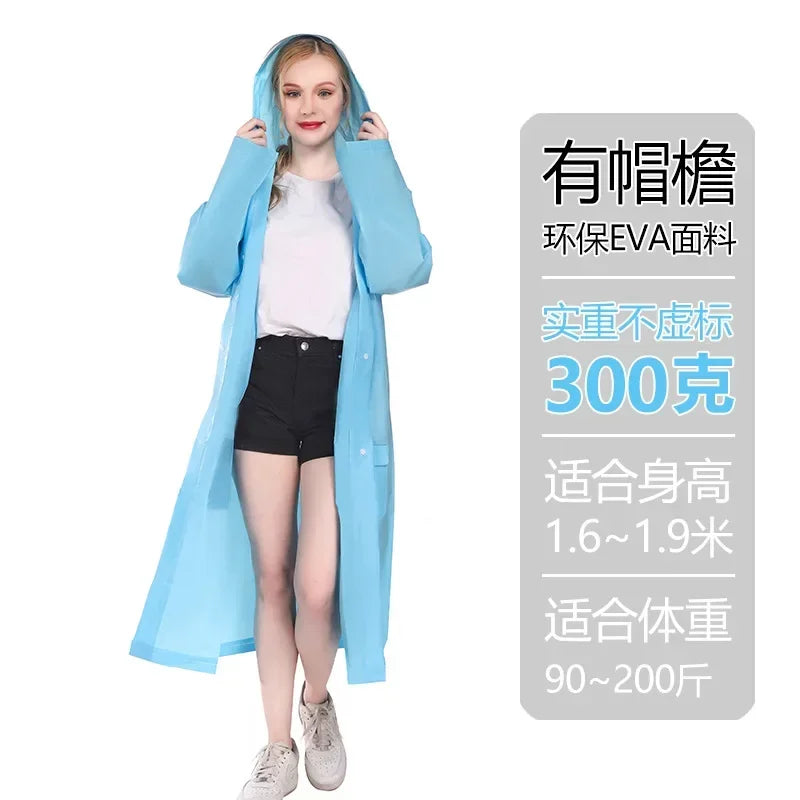 Adult thick raincoat, EVA light raincoat, Waterproof poncho, Rain coat for women, Rain coat for men, Outdoor tour poncho Qme 1-1 300g