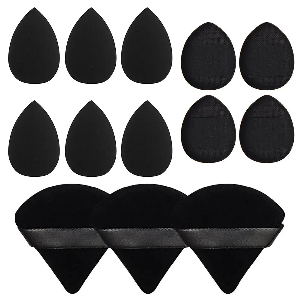 13 PSC Beauty Puff Large Blending Blender Spong 3 Corners Velvet Qme black