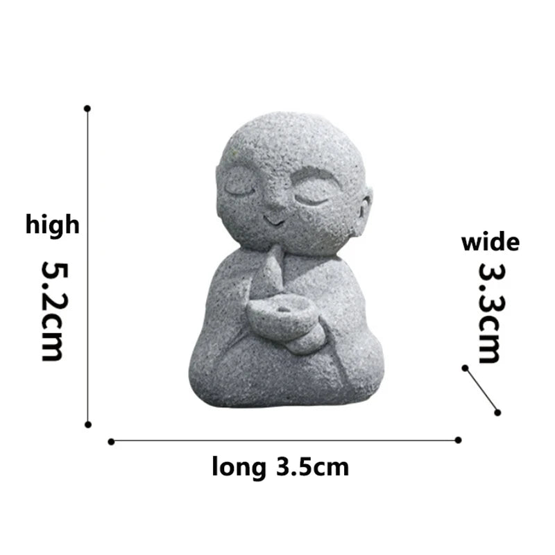 Sandstone Buddha Incense Stick Holder Japanese Jizo Monk Sticks Zen Qme Default Title