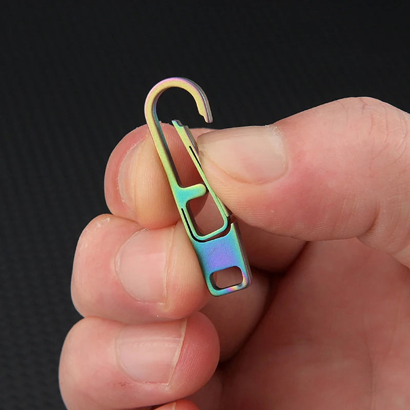 Titanium Alloy Zipper Puller Header Accessories Connector Keychain Qme