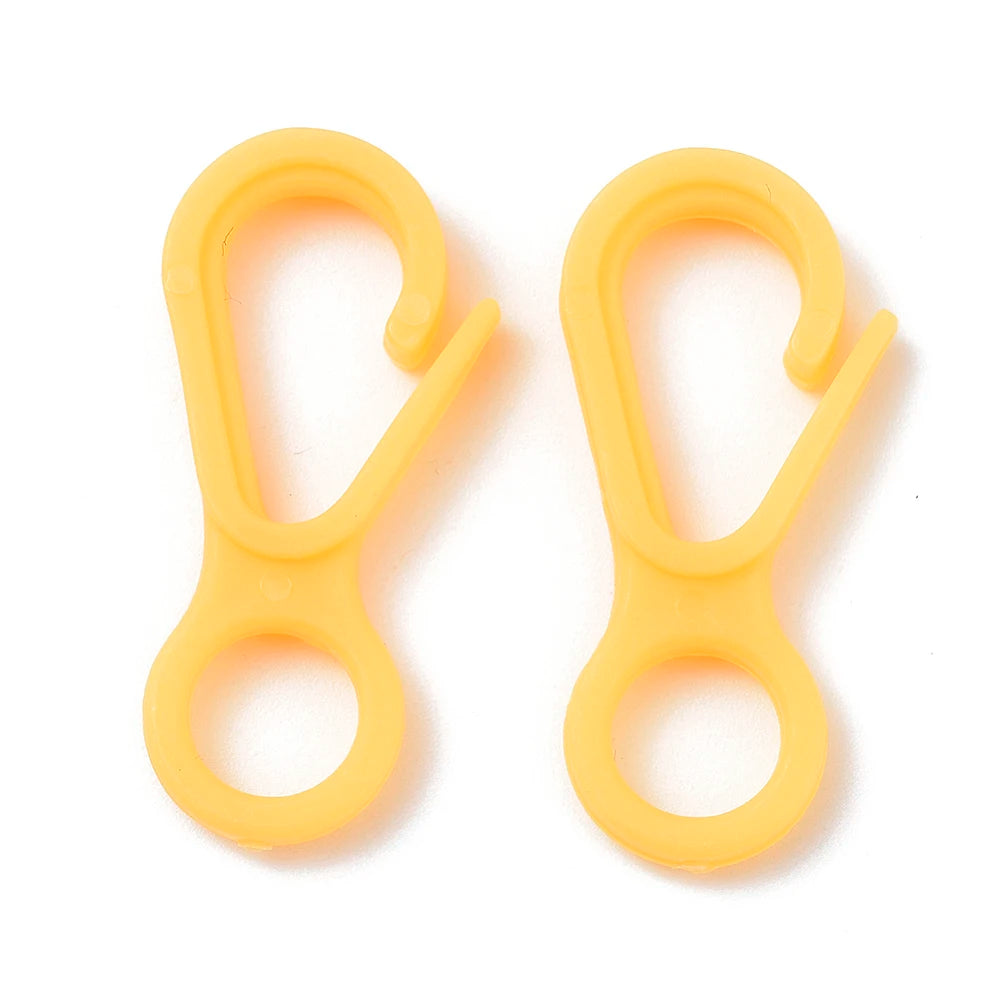 PandaHall 50/500Pcs Plastic Lobster CLaw Clasp Hook Trigger Clip Buckles For Keychain Key Ring Bracelet DIY Jewelry Making Qme Yellow 500Pcs