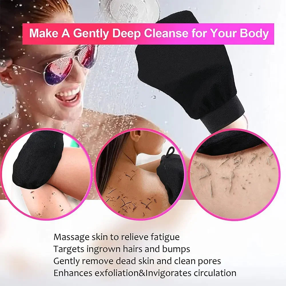 Moroccan Hammam Exfoliating Shower Gloves Painless Remove Dead Skin Scrub Body Korean Massage Mitt Bathroom Cleaning Gadget 1pc Qme