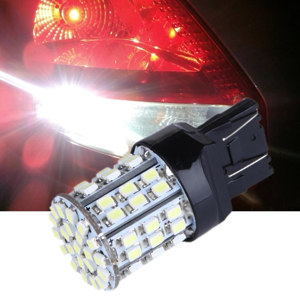 2pcs T20 W21W 7443 7440 LED 64-SMD 1206 LED Car Tail Bulb Brake Lights Reverse Lamp Daytime Running Signal Light Qme