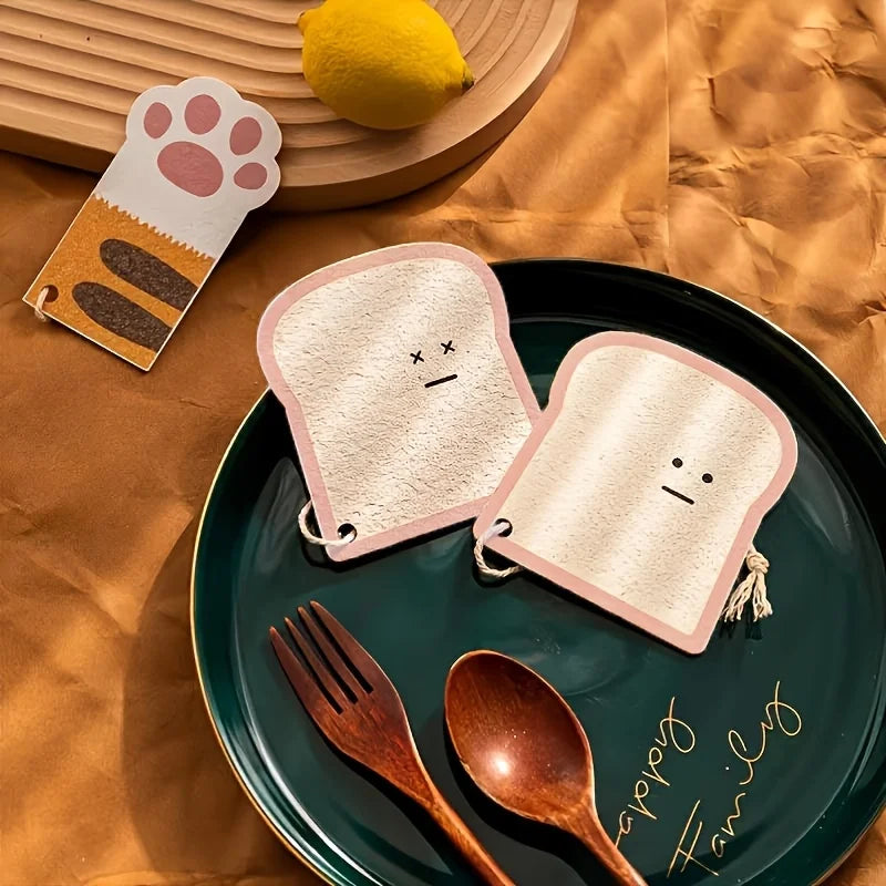 1pc Toast Wood Pulp Cotton, Toast Rag, Absorbent Rag, Kitchen Dish Rag, Dish Towel, Sponge Wipe, Scouring Pad, Magic Wipe Qme