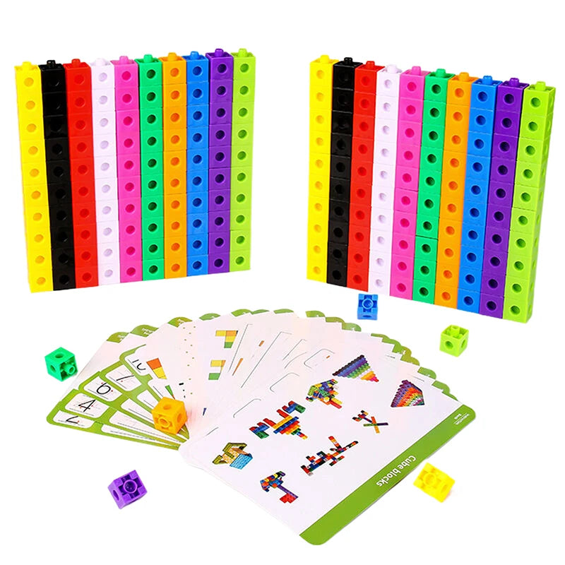Counting Blocks Preschool Mathematics 50 Plastic Learning Cubes Home Qme