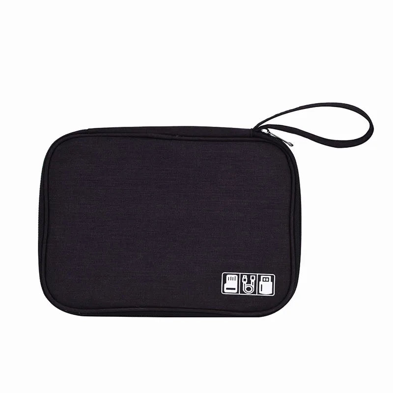 A Cable Storage Bag Waterproof Digital Electronic Organizer Portable USB Data Line Charger Plug Storage Bag Travel Organizer Qme black