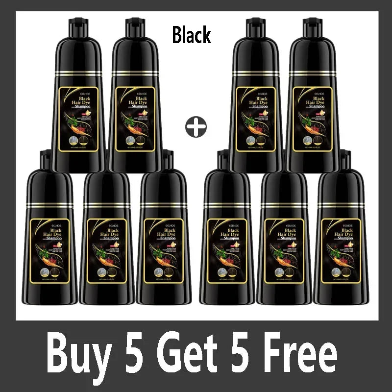 Instant Black Dye Shampoo Black Brown Hair Coloring Natural Herbal Ginseng Hair Repair Shampoo Grey White Hair Dyed Black Qme Buy 5 Get 5 Free