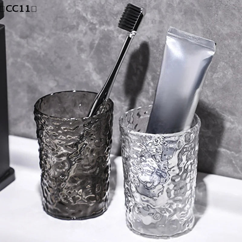 Plastic Mouthwash Toothbrush Cup Handle Home Bathroom Tumblers Qme