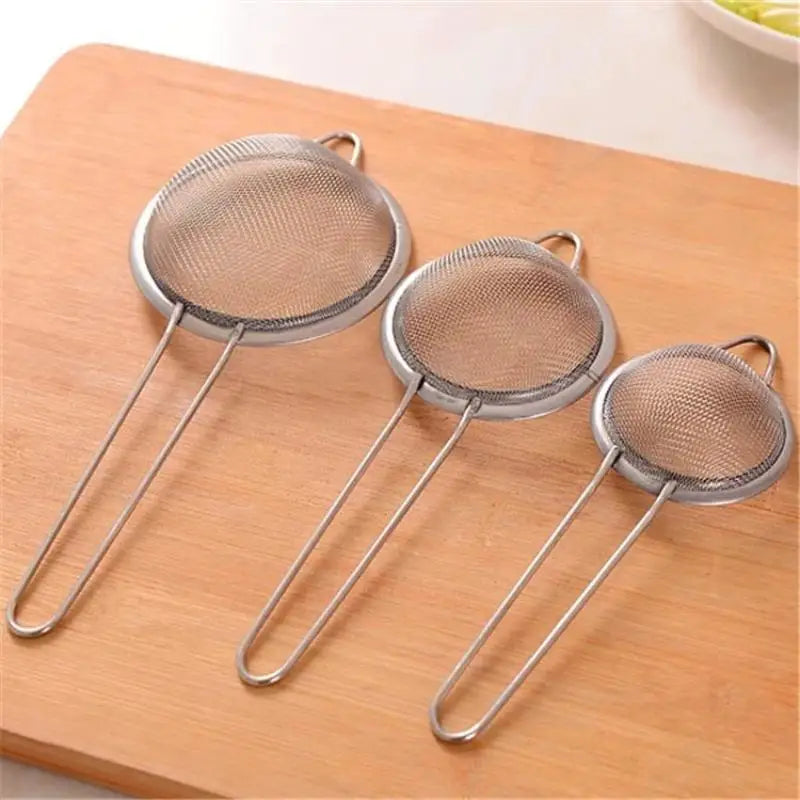 3Pcs Multi-purpose Mesh Filter Strainer For Baking With Handle Flour Sieve Sifter Baking Accessories Easy To Filter Kitchen Tool Qme