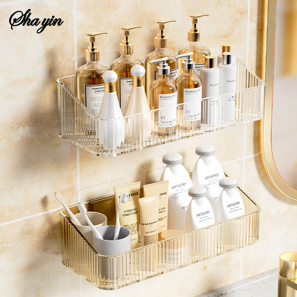 Bathroom Storage Rack Wall Mounted Toilet Washroom Washroom Washbasin Wall Organizing Storage Basket Qme