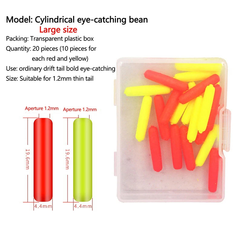 Float Tail Eye-catching Beans Fishing Drift Ball Moveable Buoyancy Qme Cylindrical L