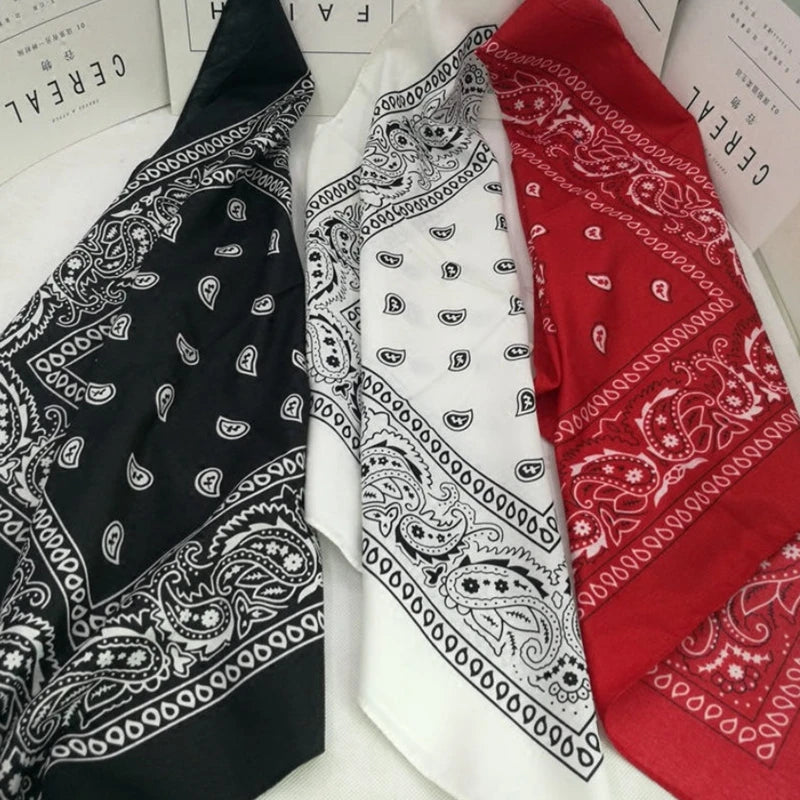 Fashion Hip Hop Bandana Kerchief Unisex Black Hair Band Neck Scarf Qme