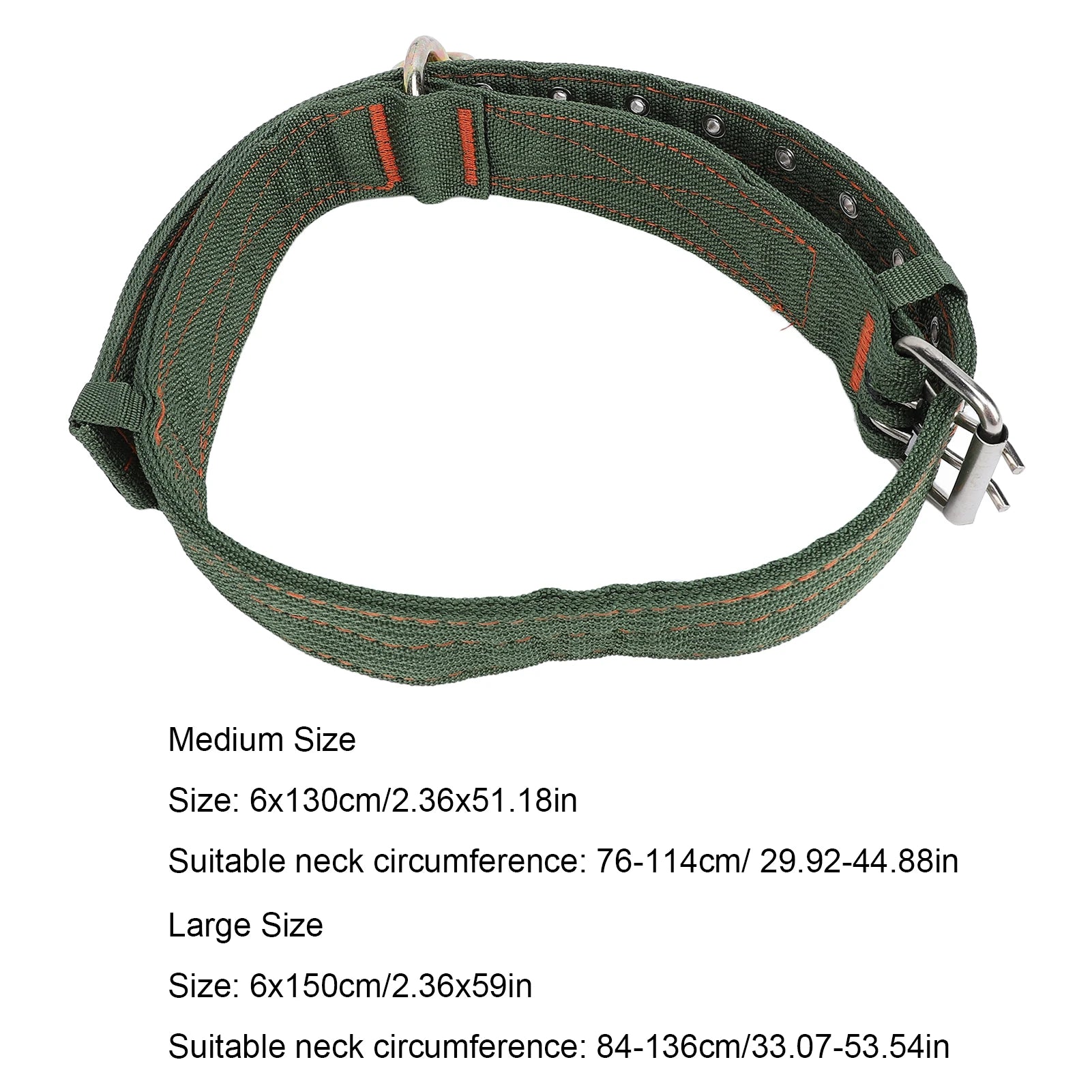 Cattle Collar Nylon Thickened Heavy Duty Cow Show Collar with Metal Buckle and Traction Chain for Horse Dog Cattle Collar Qme