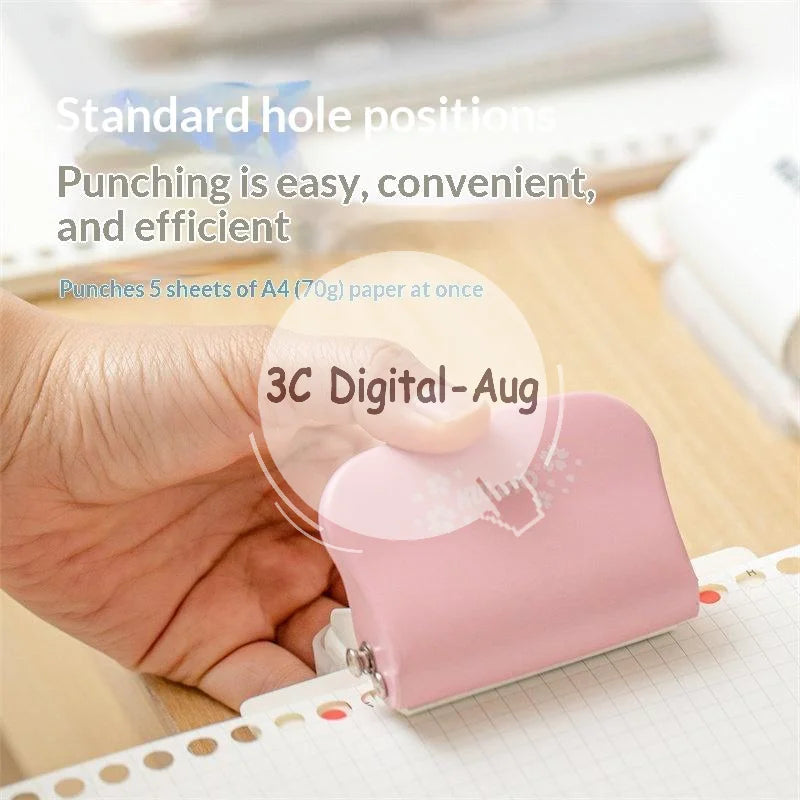 6-Hole Punch Labor Saving Manual Hole Puncher A4 A5 B5 Loose Leaf Qme