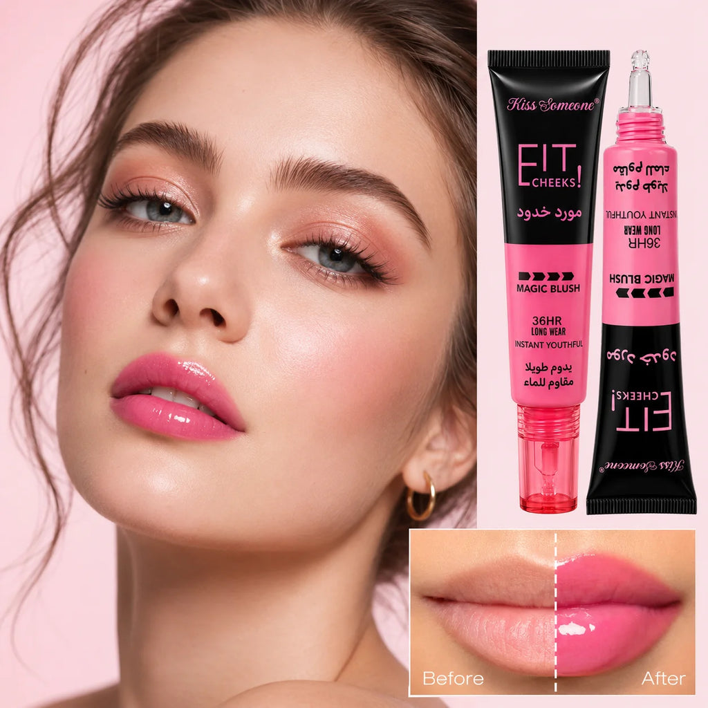 Temperature change lip oil and liquid powder blusher two in one long-lasting gloss makeup liquid suitable for Halloween use Qme
