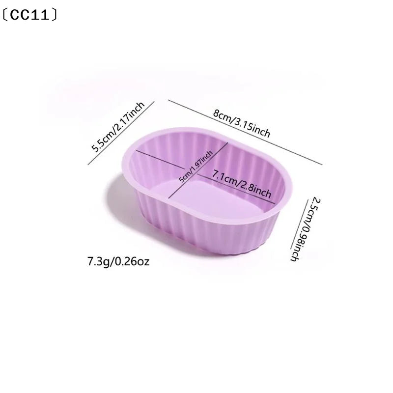 Silicone Cake Mold Oval Shape Muffin Cupcake Baking Molds Home Qme