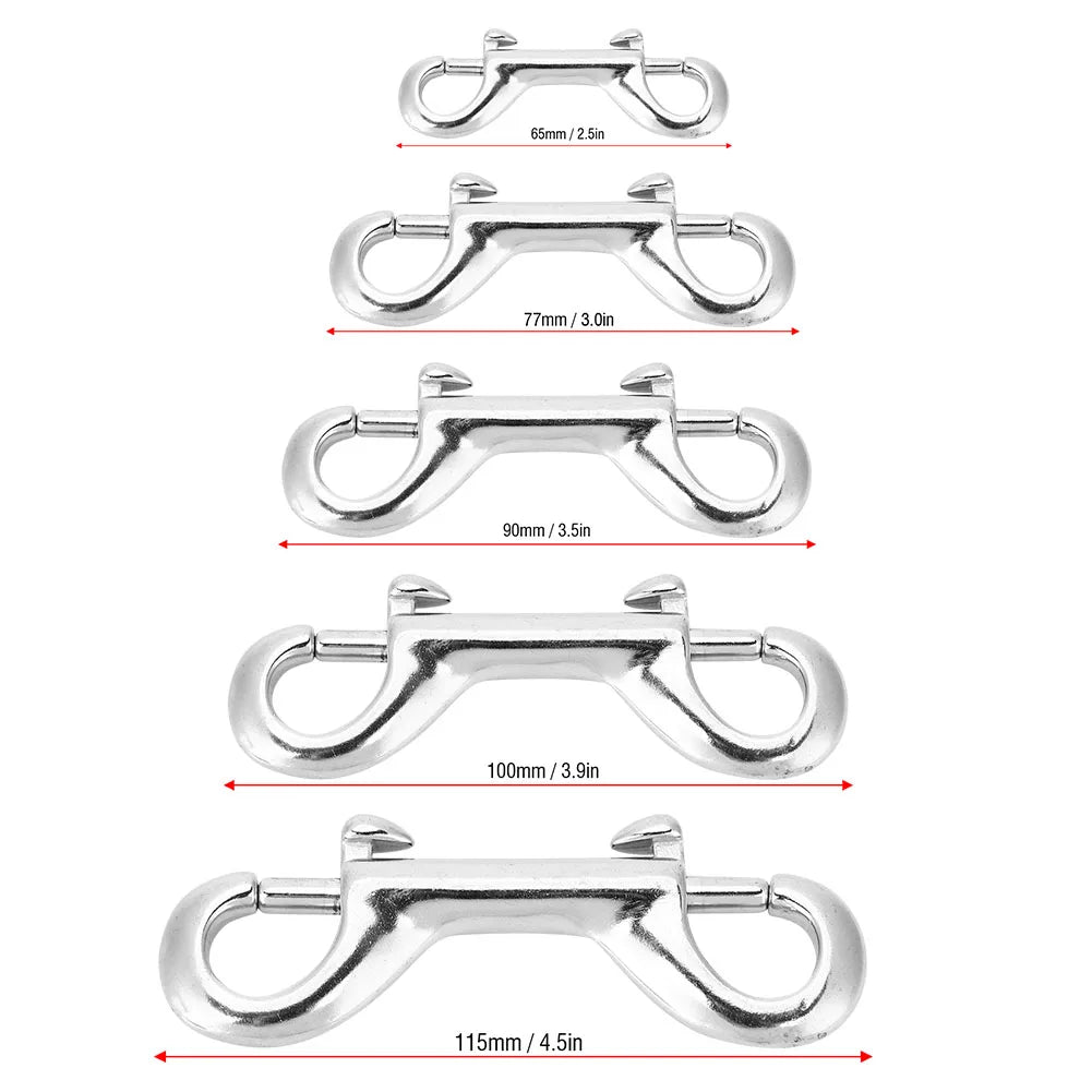 Diving Clip Diving Hook Silver Stainless Steel Double Ended Clip Hook Bolt Snap Diving Buckle Double Ended Snap Qme