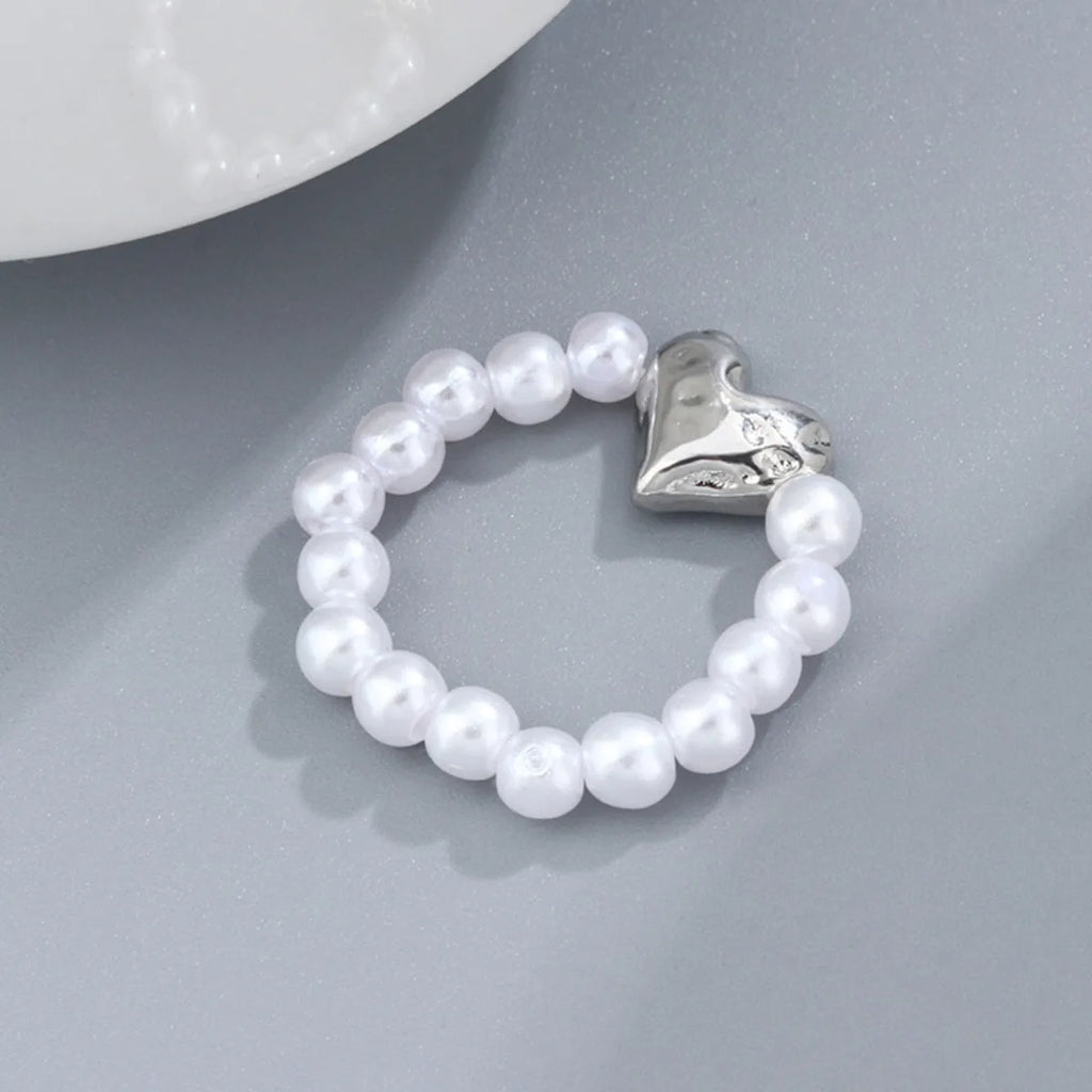 1pcs Baroque Personality Stretch Love Finger Rings Simple Women Girl Fashion Sense of Design Sweet Heart Jewelry Gift Party Gift Qme