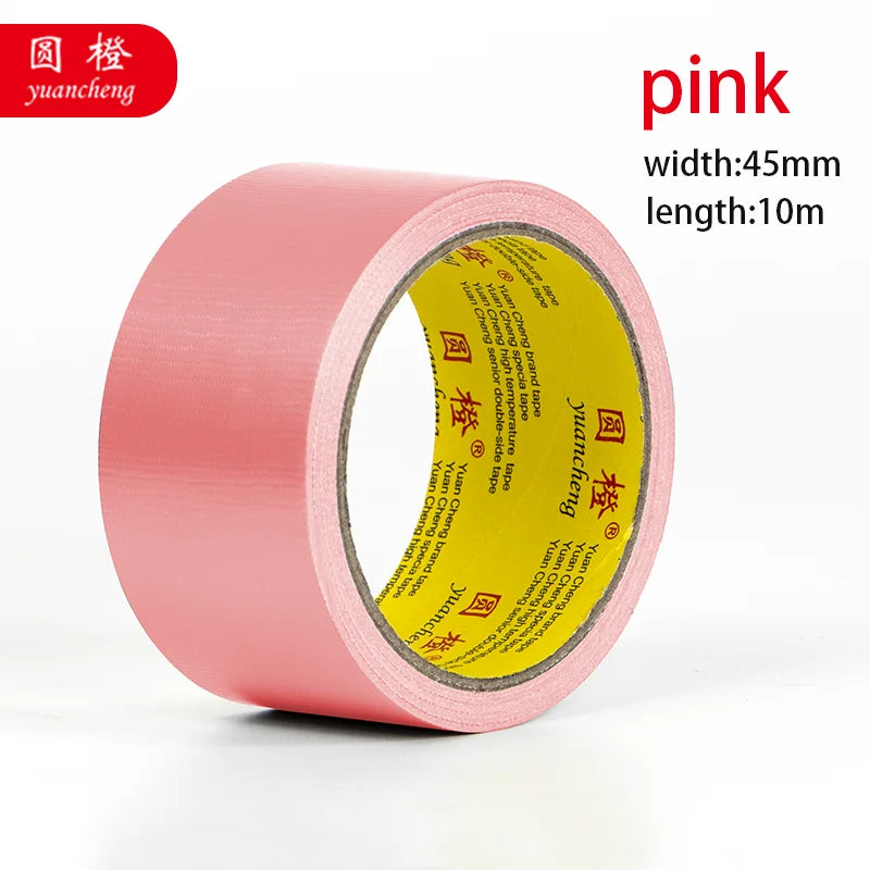 1 Roll Adhesive Fabric Duct Tape Heavy Duty, Carpet Waterproof Tape, Black Tape Decorative, Automotive Fabric Tape 10 Meter Qme pink 10M 45mm
