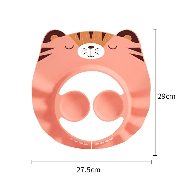 Baby Bath Visor Shampoo Cap Children Kids Shower Soft Cap Adjustable EVA Cap Waterproof Eye Protection Earmuff Headgear Fox Cap Qme