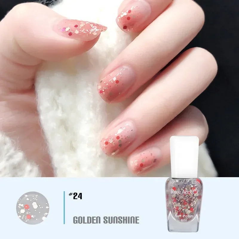 40 Colors Nail Gel No Bake Water-based Polish Glitter Sequins