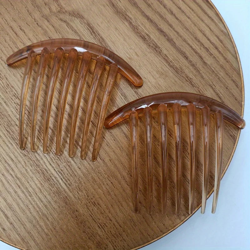 Seven-tooth comb, shaped brush hair comb, suitable for common hairstyles, durable handle, comb Qme Light Coffee 2 Packs
