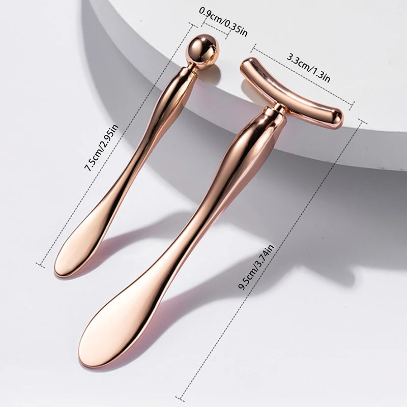 Eye Face Cream Applicator Alloy Beauty Spoon Roller Facial Massage Qme