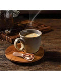 Stainless Steel Short Handle Coffee Measuring Spoon Scale Marks Qme golden