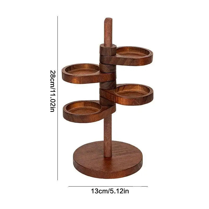 Rotating Solid Wood Key Rack Multi-layer Space-Saving Entry Door Organizer Desktop Jewelry & Watch Display Stand Home Decor Qme 2