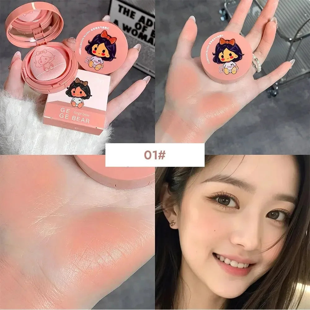 Cushion Blush Blendable Shade Powder Puff Whitening Without Sticking Qme GX2021-1