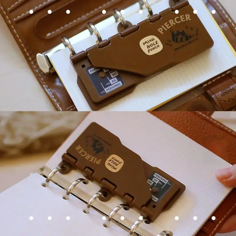 Loose Leaf Notebook M5 Portable Binder Punching Machine 3-Hole Card Qme
