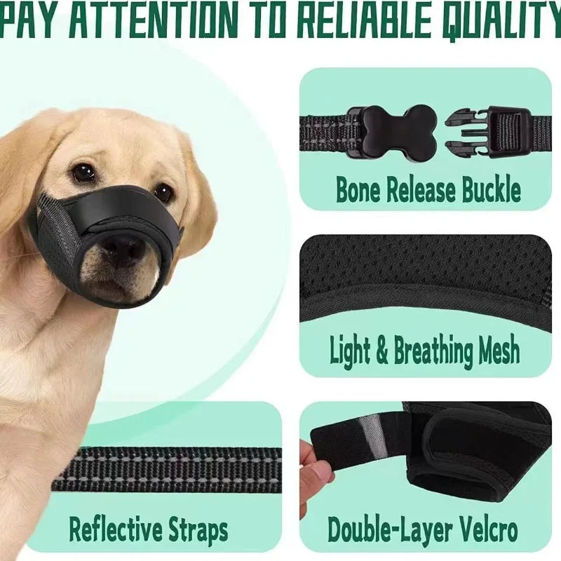 Adjustabl Cotton Dog Muzzle Soft Anti-bite Choking Protection Qme