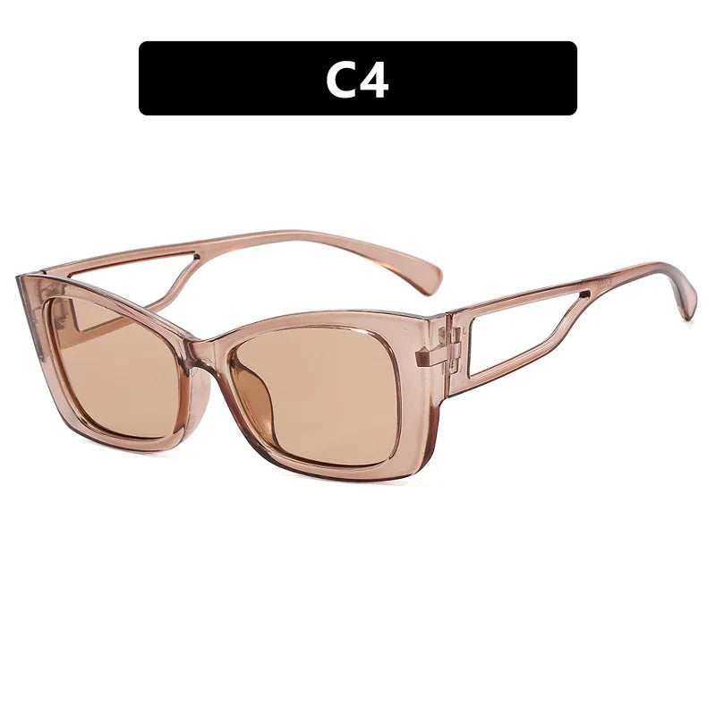 New Cat Eye Women Sunglasses Vintage Brand Designer Fashion Sun Glasses Big Cateye Designer SunGlasses Shades Female Anti-Glare Qme XBC